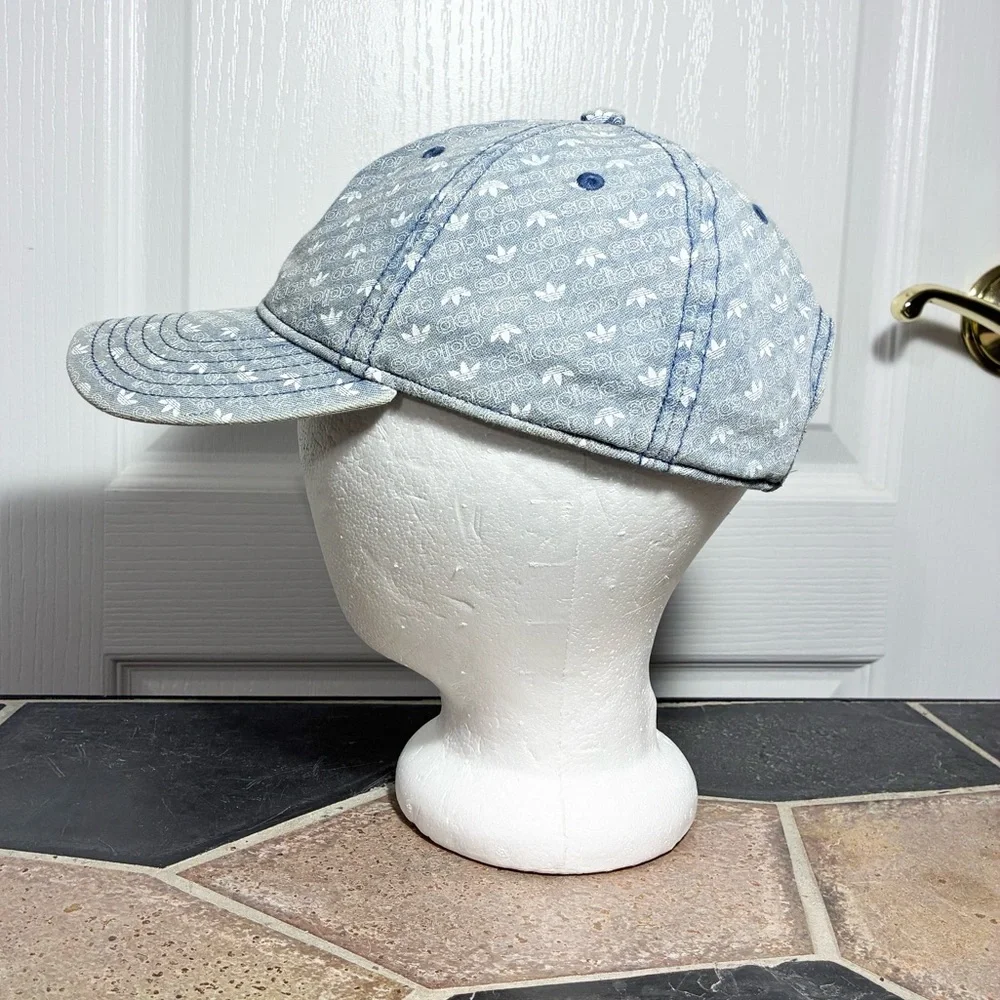 Adidas Originals Denim Trefoil Logo Strapback Hat Women’s OS